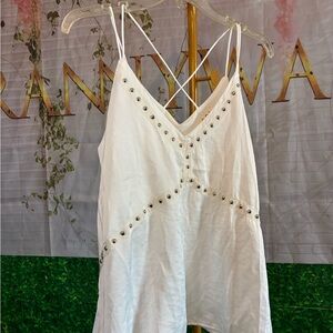 POL Cream Studded Camisole Tank Top Size Small Boho Boutiq